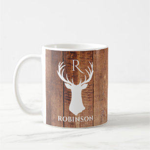 Mug Russe Famille Monogramme Style Bois Cerf Antler