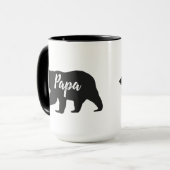Mug Russe Papa Bear Simple Noir et Blanc (Devant gauche)