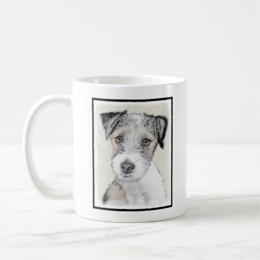 Mug Russell Terrier Peinture rugueuse - Art Chien orig (Gauche)