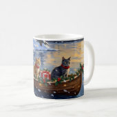Mug Russian Blue Cat Christmas Boat Holiday (Devant droit)