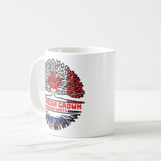 Mug Russie Russie Canada drapeau des racines de l'arbr (Devant gauche)