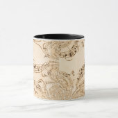 Mug Rustic Antique Musical Notes (Centre)