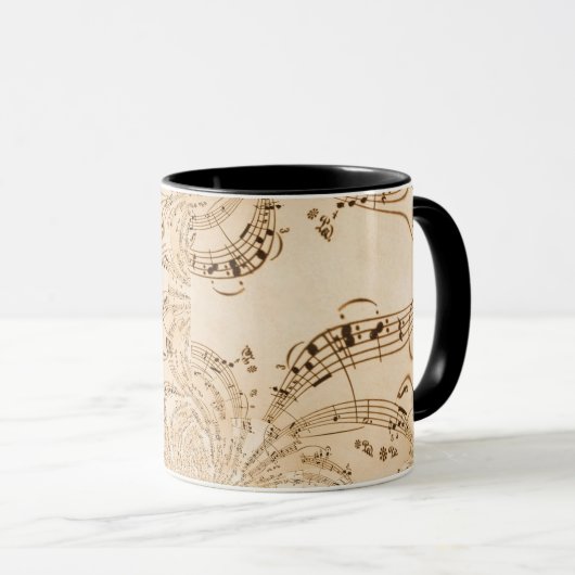 Mug Rustic Antique Musical Notes (Devant droit)