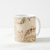 Mug Rustic Antique Musical Notes (Devant droit)