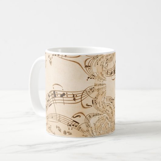 Mug Rustic Antique Musical Notes (Devant gauche)