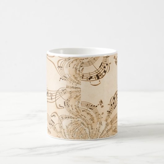 Mug Rustic Antique Musical Notes (Centre)