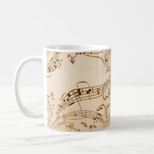 Mug Rustic Antique Musical Notes (Gauche)
