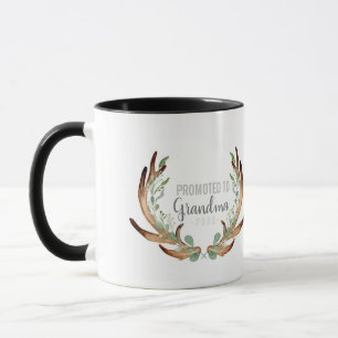 Mug Rustic Antler & Greenery promu à grand-mère