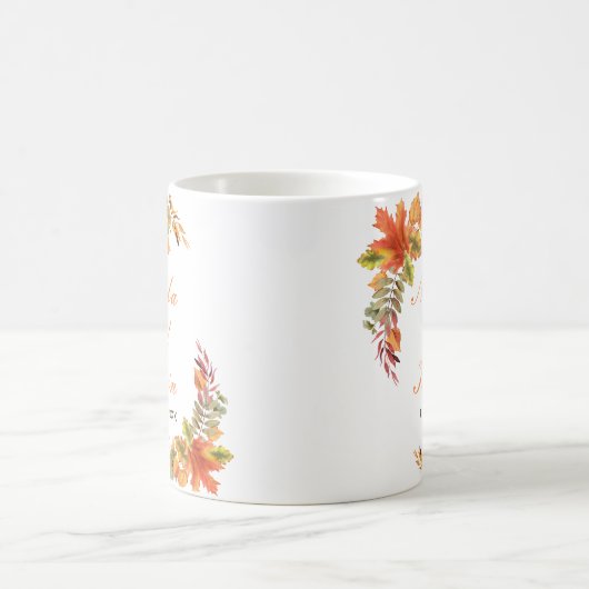 Mug Rustic Autumn Fall Leaves Wedding (Centre)