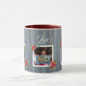 Mug Rustic Barn Board et Poinsettia | 3 Photos de fami (Centre)