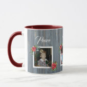 Mug Rustic Barn Board et Poinsettia | 3 Photos de fami (Gauche)