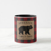 Mug Rustic Bear Family Cabine Red Buffalo Plaid Burlap (Centre)