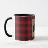 Mug Rustic Bear Family Cabine Red Buffalo Plaid Burlap (Gauche)