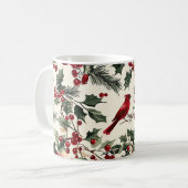 Mug Rustic Bird et Poinsettia Motif de Noël (14) (Devant gauche)