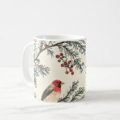 Mug Rustic Bird et Poinsettia Motif de Noël (17) (Devant gauche)