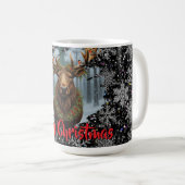 Mug Rustic Christmas moose winter woodland forest snow (Devant droit)