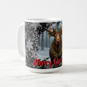 Mug Rustic Christmas moose winter woodland forest snow (Devant gauche)