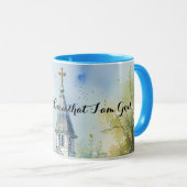 Mug Rustic Church Path in Wildflower Meadow Text (Devant droit)