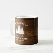 Mug Rustic Country Famille Cabines Arbres Bois Planche (Devant gauche)