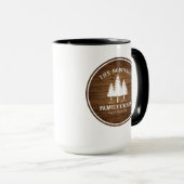 Mug Rustic Country Famille Cabines Arbres Bois Planche (Devant droit)