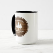 Mug Rustic Country Famille Cabines Arbres Bois Planche (Devant gauche)