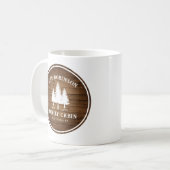 Mug Rustic Country Famille Cabines Arbres Bois Planche (Devant gauche)