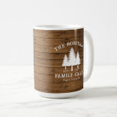 Mug Rustic Country Famille Cabines Arbres Bois Planche (Devant droit)