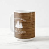 Mug Rustic Country Famille Cabines Arbres Bois Planche (Devant gauche)