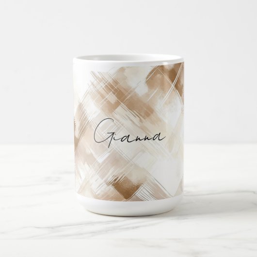 Mug Rustic Cream Brown Stripes Bridal Shower (Centre)