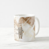 Mug Rustic Cream Brown Stripes Bunny Rabbits Love (Devant droit)
