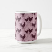 Mug Rustic Farmhouse Hen Pattern – In Pink (Devant droit)
