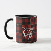 Mug Rustic Farmhouse Red Buffalo Plaid Family Name  (Gauche)
