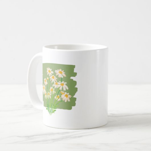 Mug Rustic Floral Design on Green Background (Devant gauche)
