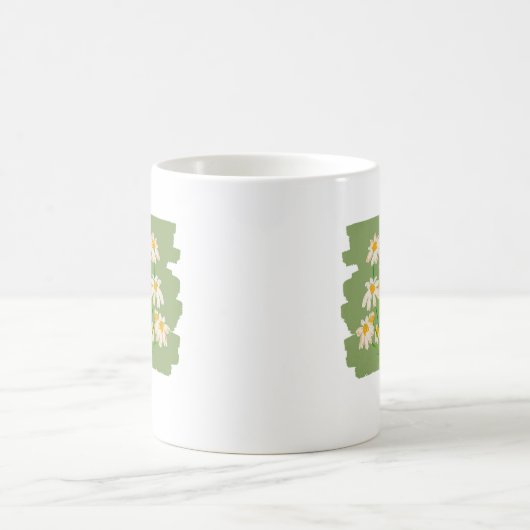 Mug Rustic Floral Design on Green Background (Centre)