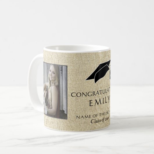 Mug Rustic Graduate Félicitations Photo Graduation (Devant gauche)