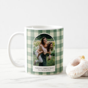 Mug Rustic Green En vichy Arch Photo moderne Noël