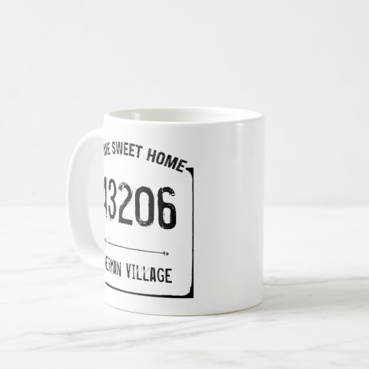 Mug Rustic Home Sweet Home Code postal (Devant gauche)
