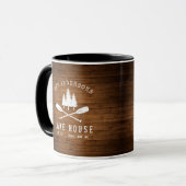 Mug Rustic Lake House Bateau Arbres Bois Imprimer (Devant gauche)