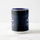 Mug Rustic Lake House Oars Trees Bleu Bois Imprimer Gr (Centre)