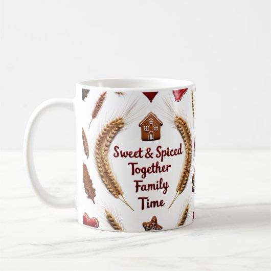 Mug Rustic Luxury Gingerbread Family Christmas Classic (Gauche)