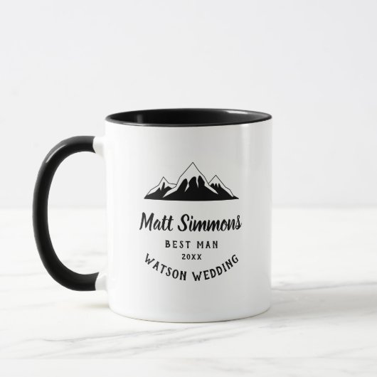 Mug Rustic Mountain Mariage Best Man Cadeau Modern Coo (Gauche)