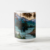 Mug Rustic mountain range landscape stain glass  (Centre)