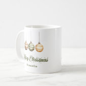 Mug Rustic neutral Scandinavian style custom name Xmas (Devant gauche)