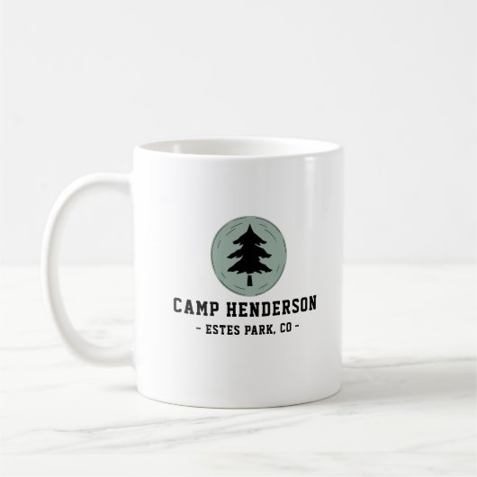 Mug Rustic Nom de famille et camping Camping Custom RV (Gauche)