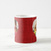 Mug Rustic Red Burlap Heart Mom Photo Fête des mères (Centre)