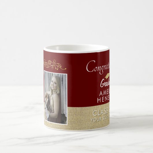 Mug Rustic Red Graduate 2 - Diplôme photo (Centre)