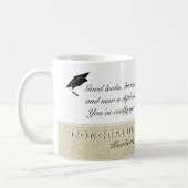 Mug Rustic Script Félicitations Graduation Photo (Gauche)
