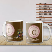 Mug Rustic Season Florals Custom Monogram