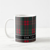 Mug Rustic Tartan Plaid Family Name (Gauche)