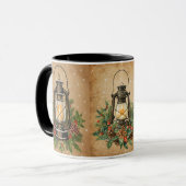 Mug Rustic vintage lantern holly pine cozy festive (Devant gauche)